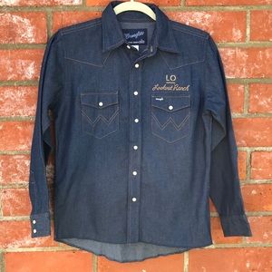 Wrangler Western Denim Snap Front Shirt - XS